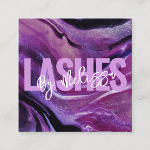 Cartão De Visita Quadrado Típica Moderna Lashes Artistas De Maquiagem De Bel