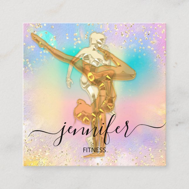 Cartão De Visita Quadrado Titular da Malhação profissional (Frente)