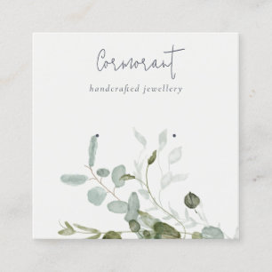 Cartão De Visita Quadrado Titular do Arrasto Botânico Eucalyptus Foliage