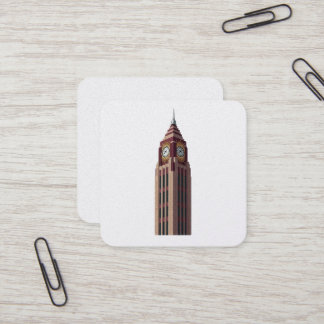 Cartão De Visita Quadrado Torre Relógio Grand: Adesivo Cronometrista Art Déc