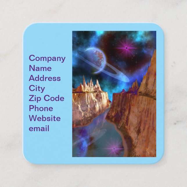 Cartão De Visita Quadrado Transcendente (Frente)