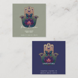 Cartão De Visita Quadrado Transformação Sagrada | Design da Mão Hamsa