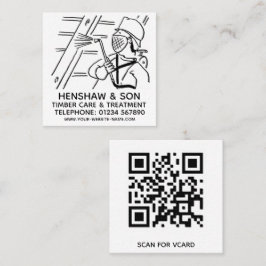 Cartão De Visita Quadrado Tratamento da madeira e da madeira