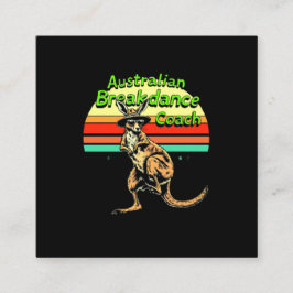 Cartão De Visita Quadrado Treinador em Breve Australiano Hip Hop & Break