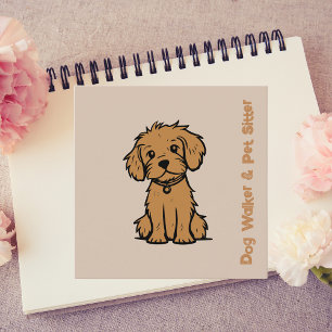 Cartão De Visita Quadrado Trendência de Na moda de Amarra de Cachorro Profis