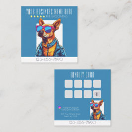 Cartão De Visita Quadrado Trendência legal para o aliciamento de cães e leal