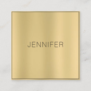 Cartão De Visita Quadrado Trendy Faux Dourado, moderno e elegante Design min