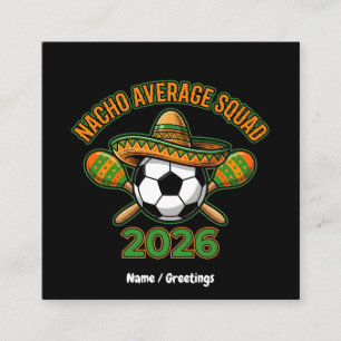 Cartão De Visita Quadrado Tropa Nada Média 2026 Festa de Futebol Sombrero