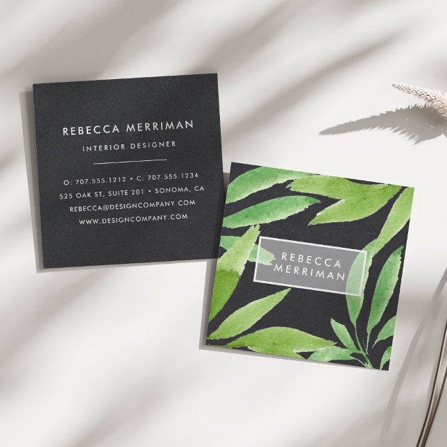 Cartão De Visita Quadrado Trópicos da meia-noite (Criador carregado)