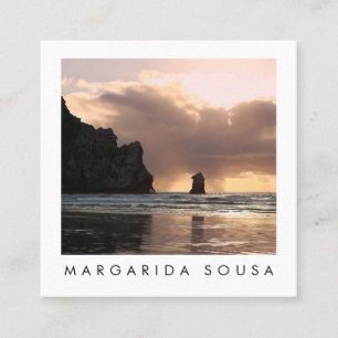 Cartão De Visita Quadrado Turismo de Viagem de Fotos em Praia do Morro Rock 