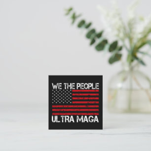 Cartão De Visita Quadrado Ultra Maga Pro Trump 2024 Divertido Republicano 
