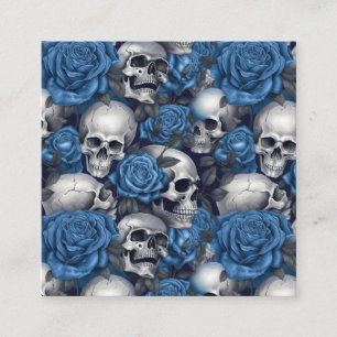 Cartão De Visita Quadrado Um desenho da série A Skull and Roses 12