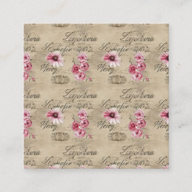 Cartão De Visita Quadrado Um Design francês Ephemera Series 20 (Frente)