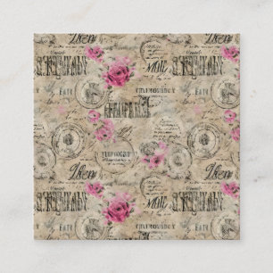 Cartão De Visita Quadrado Um Design francês Ephemera Series 24