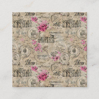 Cartão De Visita Quadrado Um Design francês Ephemera Series 24