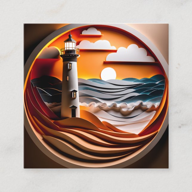 Cartão De Visita Quadrado Um farol impresso 3D pode ser uma bela adição (Frente)