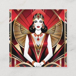 Cartão De Visita Quadrado Uma mulher fatal é perigosa e sedutora.