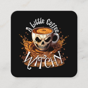 Cartão De Visita Quadrado Uma Pequena Café Bruxa