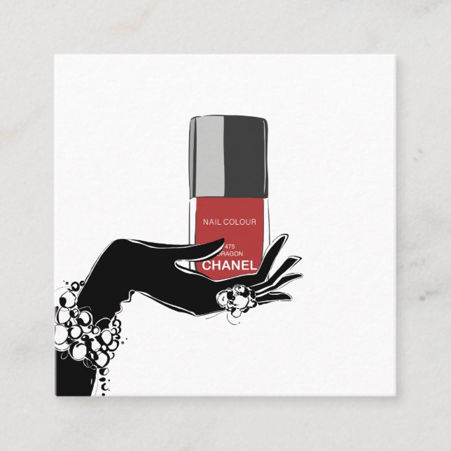 Cartão De Visita Quadrado Unhas (Frente)