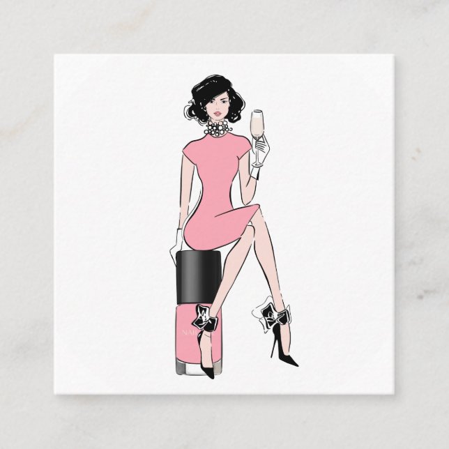 Cartão De Visita Quadrado Unhas (Frente)