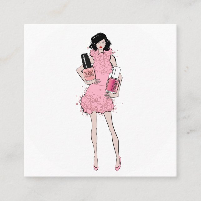 Cartão De Visita Quadrado Unhas (Frente)