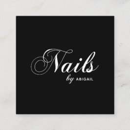 Cartão De Visita Quadrado Unhas de Tipografia Moderna por "Nome" Código QR P