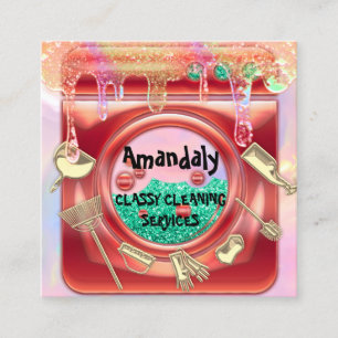 Cartão De Visita Quadrado Unidades Douradas de Inicialização QRCode do Servi