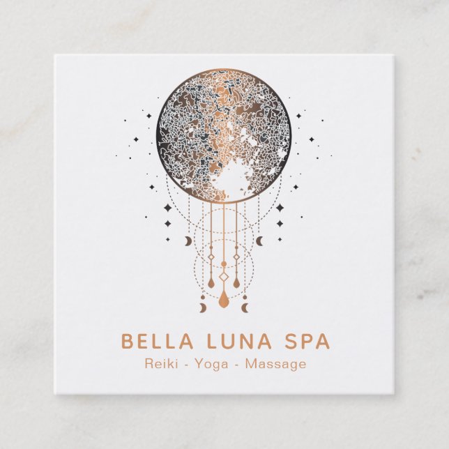 Cartão De Visita Quadrado Universo lunar do Shaman da lua do cosmos do *~* (Frente)