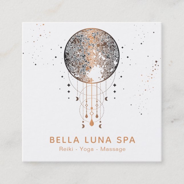 Cartão De Visita Quadrado *~* Universo Lunar Shaman Cósmico (Frente)