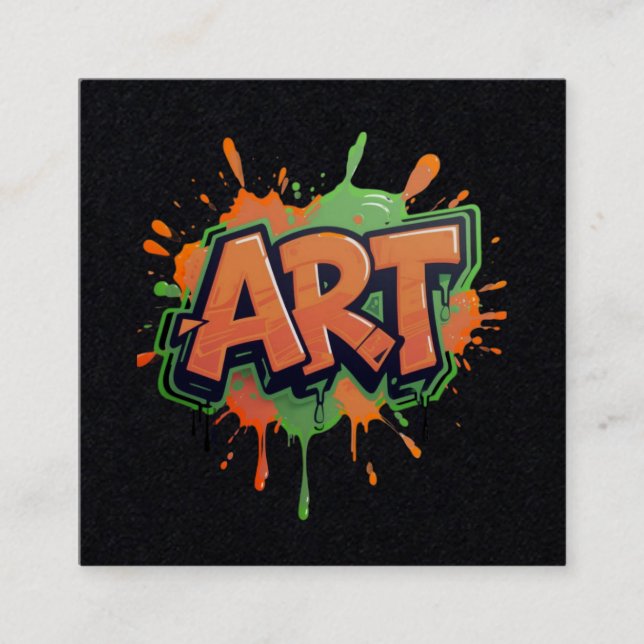 Cartão De Visita Quadrado Urban Splash Art Graffiti Pulse Bold Street Expres (Frente)