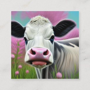 Cartão De Visita Quadrado Vacas são Mamíferos Domesticados que são comumente