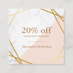 Cartão De Visita Quadrado Vale de mármore geométrico minimalista moderno do