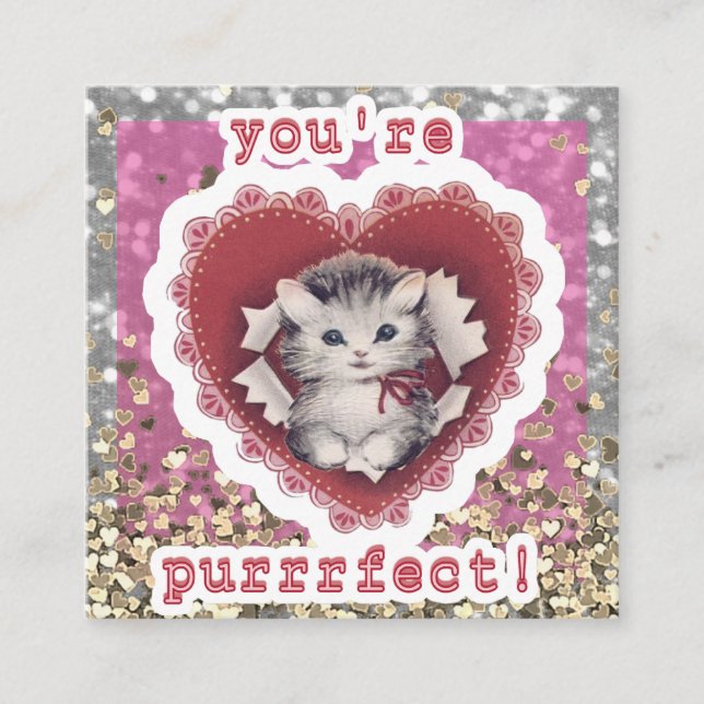 Cartão De Visita Quadrado Valentine's Day Card for Classmates (Frente)