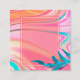 Cartão De Visita Quadrado Vazio Tropical Marble