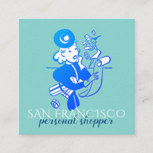 Cartão De Visita Quadrado Vendedor Pessoal da Vintage