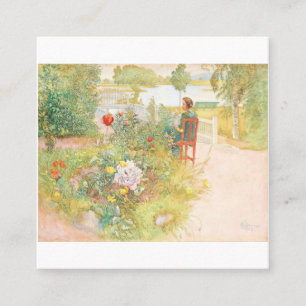 Cartão De Visita Quadrado Verão Em Sundborn Por Carl Larsson