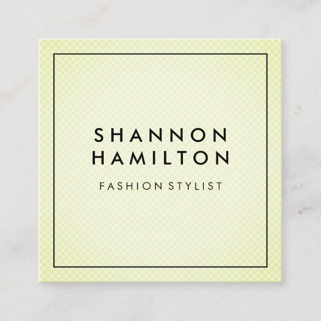 Cartão De Visita Quadrado Verde padrão de escala flexível (Frente)