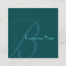 Cartão De Visita Quadrado Verde Teal Dois Tonelados