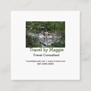 Cartão De Visita Quadrado Viagem consultor da empresa adiciona nome e-mail w