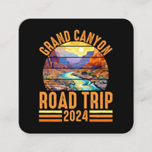 Cartão De Visita Quadrado Viagem de Carro pelo Grand Canyon National Park 20