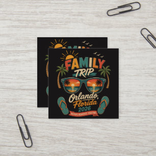 Cartão De Visita Quadrado Viagem em Família Orlando Flórida 2026