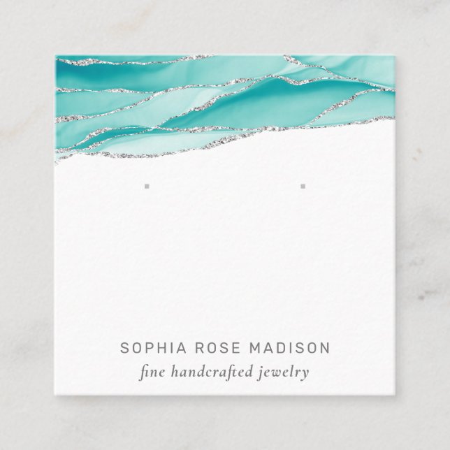 Cartão De Visita Quadrado Vídeo de Joalharia Glitter Glitter (Frente)