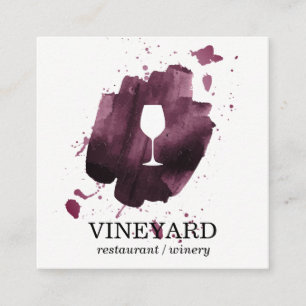 Cartão De Visita Quadrado Vidro escovado expressivo da textura/vinho