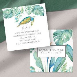 Cartão De Visita Quadrado Vidro Tropical
