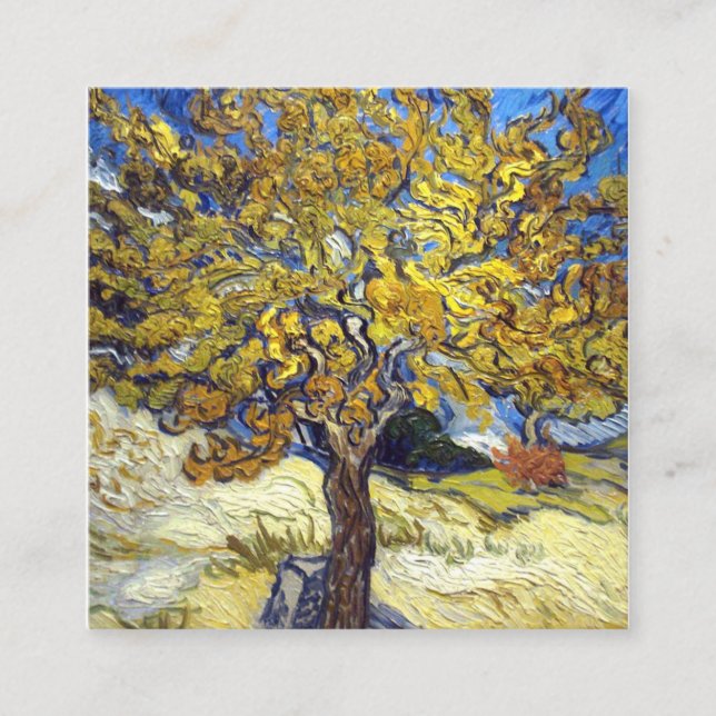 Cartão De Visita Quadrado Vincent Van Gogh - Mulberry Tree (Frente)