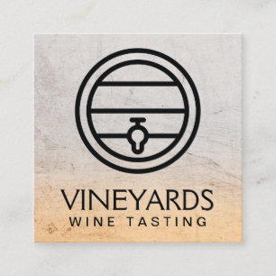 Cartão De Visita Quadrado Vinho  Provando de vinho  Barrel