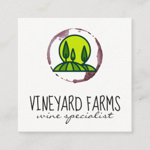 Cartão De Visita Quadrado Vinho (Vinho) Vinha