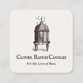 Cartão De Visita Quadrado Vintage Beehive Beeaching Apadice
