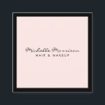 Cartão De Visita Quadrado Vintage Pink Makeup and Beauty<br><div class="desc">Esse modelo de cartão de negócios clássico,  de cor-de-rosa suave,  com uma borda preta,  dá uma primeira impressão profissional e refinada. Uma estética simples e limpa,  com um ligeiro sentimento de colheita. © 1201AM CREATIVE</div>