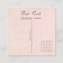 Cartão De Visita Quadrado Vintage Postcard Earrings Backing Cards Add Logo